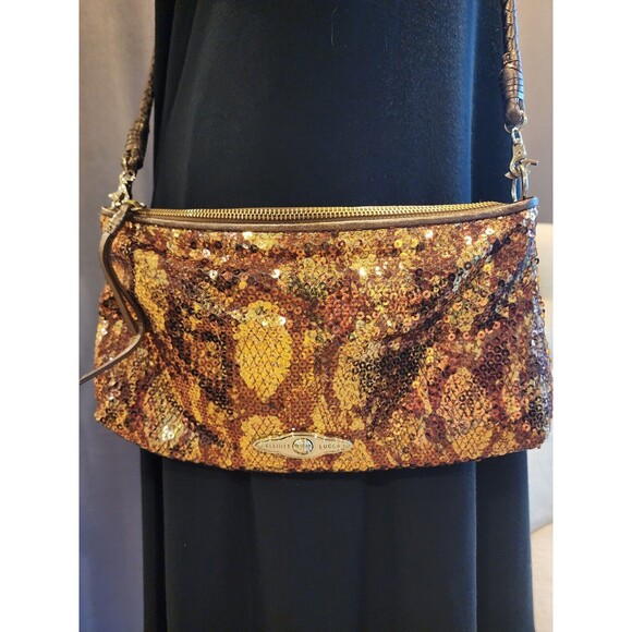 Elliot Lucca Bronze Gold Sequin Crossbody Purse - Date Night, Cocktail Hour - Picture 1 of 4